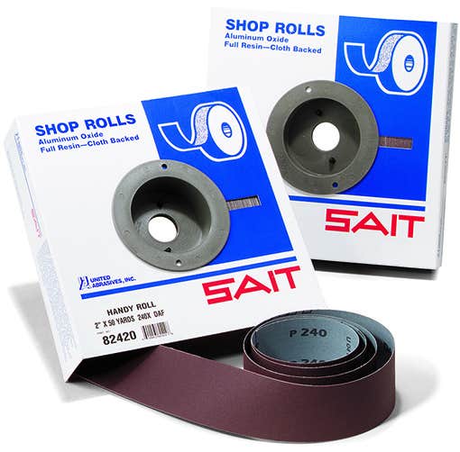 2" x 50 Yards DA-F Handy Rolls, 100 Grit, Aluminum Oxide Grain, Medium Tensile Strength, United Abrasives 81020