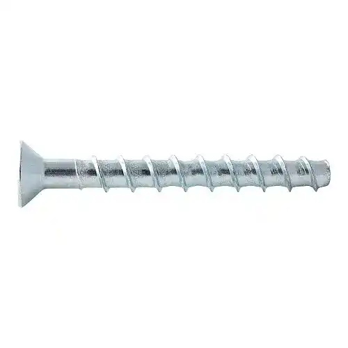 3/8" x 3" High Performance Screw-Bolt+ Concrete Screw Anchors, Countersunk Flat Head, Driver Size: T-50, Carbon Steel Zinc Plated, DeWalt® PFM1411245