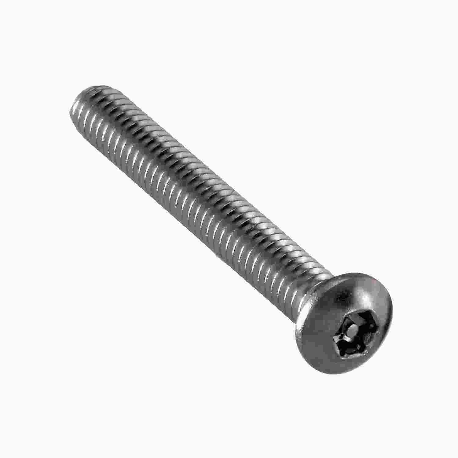 #10-32 x 1" Tamper-Resistant Pin-In Hex Socket Machine Screws, Button Head, 18-8 Stainless Steel, Driver Size: 5/32"