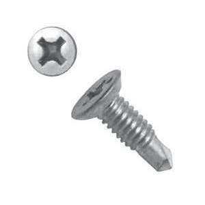 #12-24 x 11/16" Self-Drilling Continuous Hinge Installation Screws, Undercut Flat Phillips Head, #2 Point, Zinc Plated