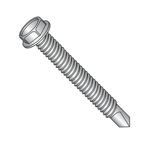 1/4"-14 x 2" Self-Drilling Screws, Hex Washer Head, #3 Point, TanCor Corrosion Resistant Coating - Made in the USA (Melted & Poured)