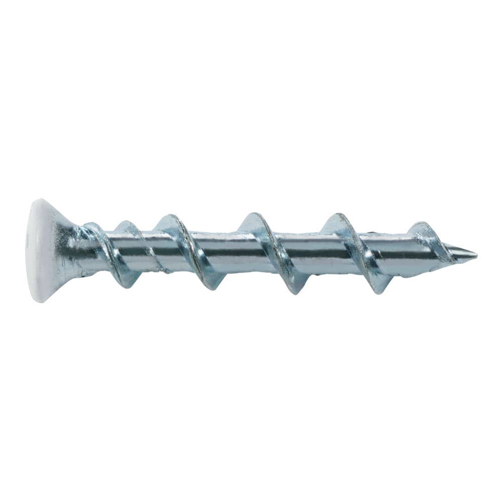 1-1/4" Powers Wall-Dog Universal Light-Duty All Steel One Piece Screw Anchors, Oval Head, White