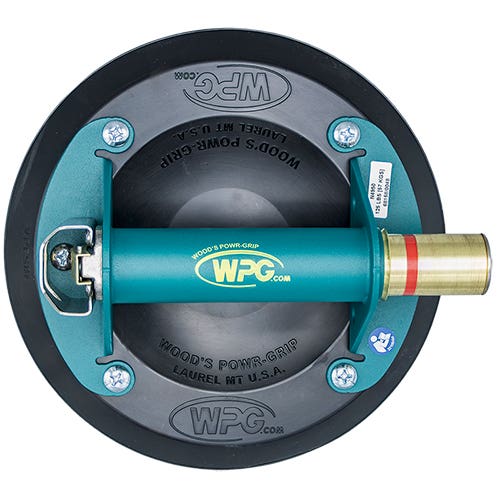 Woods Powr-Grip 8" Flat Vacuum Cup with Metal Handle for Glass