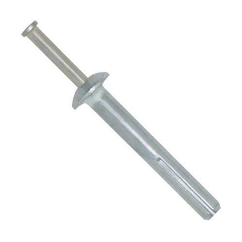 1/4" x 2" Powers Zamac Nailin Drive Pin Anchors with Stainless Steel Nail, Mushroom Head