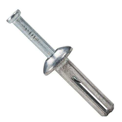 1/4" x 1" Powers Zamac Nailin Drive Pin Anchors with Carbon Steel Nail, Mushroom Head