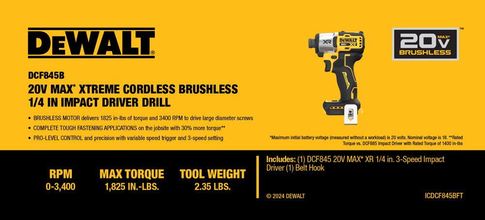 DeWalt 20V MAX XR® 1/4